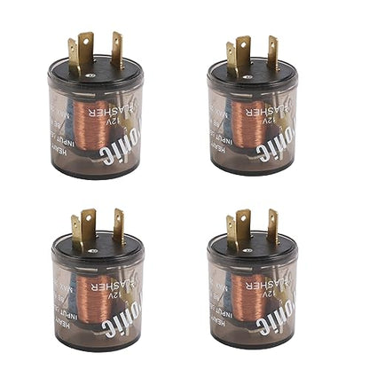 4 pcs 12V 3 Pin Electronic LED Flasher Relay Round Heavy Duty Electronic Turn Signal Light Blinker 3 Prong Turn Signal Flasher Relay - size: 4pcs 3 PIN 20 Amps 12V Flasher