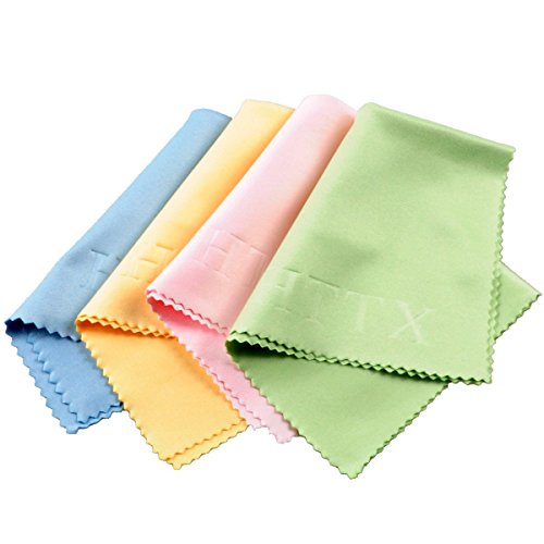 Microfiber Screen Cleaning Cloths for Cell Phones, Tablets, LCD TV and Laptop, Camera Lenses, Surface Tablet, Monitor, Car GPS Screens, Spectacles, Glasses, Watches 6 x 7 inches 4-Pack - color: Multi-colored