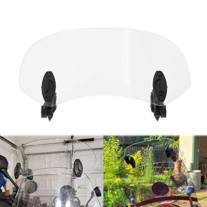 Motorcycle Adjustable Windshield Extension Universal Clip-on Windscreen Fit for Kawasaki Yamaha Clear