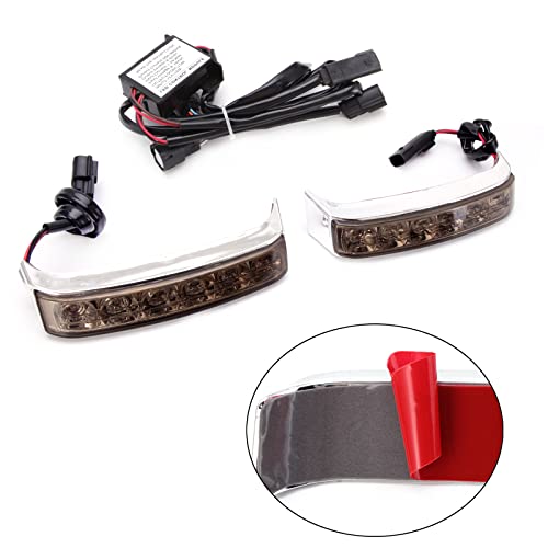 JMTBNO Motorcycle LED Saddlebag Brake Light Tail Lights Taillights Running Compatible with Harley Touring Electra Glide FLHTCU FLHTCUL FLHTK FLHTKL FLTRU FLHTKSE FLTRUSE (Chrome-Smoke) - color: Chrome-Smoke