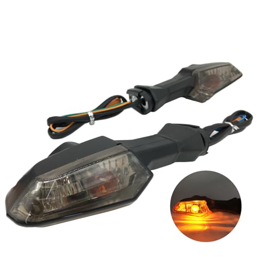 Motorcycle Turn Signal Indicator Light Blinker Blub Lamp Compatible With KAWASAKI Z250 Z300 Z750 Z800 Z1000 Versys 650/1000 For Ninja 250 300 400 650 ER-6F ER-6N (Smoke) - color: Smoke