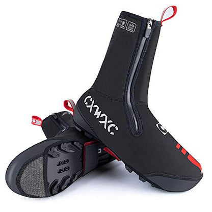 CXWXC Cycling Shoe Covers Neoprene Waterproof,Winter Thermal Warm Full Bicycle Overshoes for Men Women,Road Mountain Bike Booties - size: X-Large, style: Mtb Shoe Covers