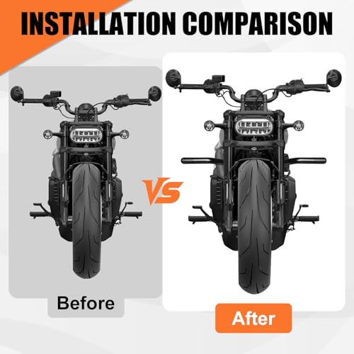 AUFER Motorcycle Front Highway Engine Guards Crash Bar Compatible With For Harley Sportster S RH1250S Nightster RH975 RH975S 2021-2025 Flat-Out Bar Bumper Protector Freeway Bar