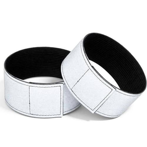 2 Pcs Reflective Bands for Night Running Walking Elastic Ankle Straps, Arm/leg Safety Wrist Band for Outdoor Sports