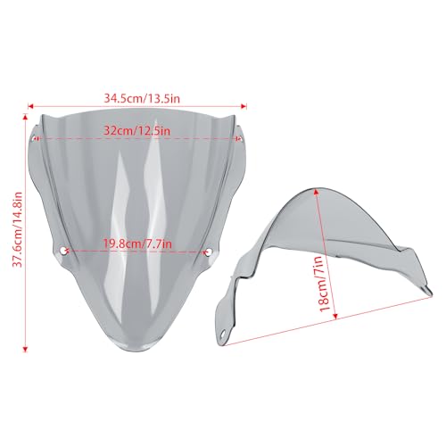 Motorcycle Windscreen Windshield Replacement for Kawasaki Ninja ZX6R ZX-6R ZX 6R Ninja 2024 2025 PC Windscreen Double Bubble (transparently) - color: transparently