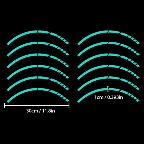 12PCS Reflective Car Wheel Stickers, Night Safety Warning Bicycle Stickers, Anti-Scratch Reflective Rim Decals for Car Motorcycle Cycling Bike (Mint Green) - color: Mint Green