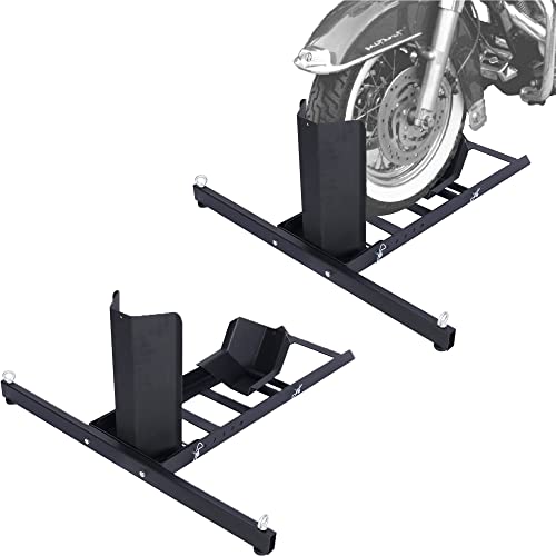 Adjustable Motorcycle Wheel Chock Stand,1800lbs Heavy Duty Wheel Stand,Black Motorbike Front Chock,High-Grade Steel Trailer Stand Motorcycle Trailer for 15"-22" Wheels