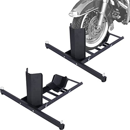 Adjustable Motorcycle Wheel Chock Stand,1800lbs Heavy Duty Wheel Stand,Black Motorbike Front Chock,High-Grade Steel Trailer Stand Motorcycle Trailer for 15"-22" Wheels