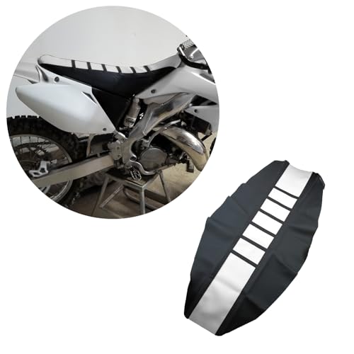 Motorcycle Universal Seat Cover Non-Slip Suitable Rubber Striped Seat Covers Soft for CRF150F CRF230F CRF250F CRF250R YZ125 YZ250 KX60 KX65 KX80 KX85 KX125 Dirt Pit Bike Motocross Off Road Motorbike - color: White