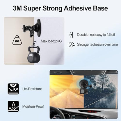 EMART (4 PCS Flexible Adhesive Mount Kit, GoPro Helmet Mount Sticky Chin Base Compatible with Insta360 X4 X3 X2 One RS for GoPro Max 360 Panoramic Camera Hero 13/12/11/10/9 DJI Motorcycle Accessories - size: 4 Pack