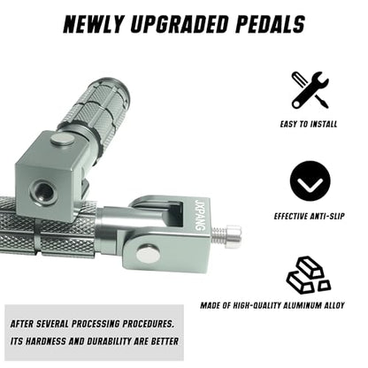 Universal Motorcycle Bicycle Folding Passenger Foot Pegs M8 Rearsets Rear Set Footrests Footpeg Foot Rest Peg Pedals For Bike Install Hole 8mm (A-ZDJT-012-Titanium) - color: A-ZDJT-012-Titanium