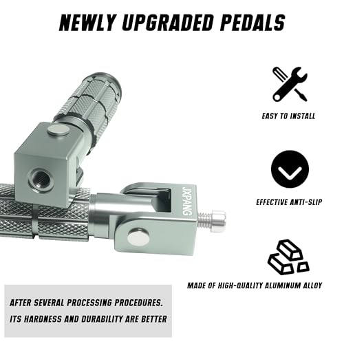 Universal Motorcycle Bicycle Folding Passenger Foot Pegs M8 Rearsets Rear Set Footrests Footpeg Foot Rest Peg Pedals For Bike Install Hole 8mm (A-ZDJT-012-Titanium) - color: A-ZDJT-012-Titanium