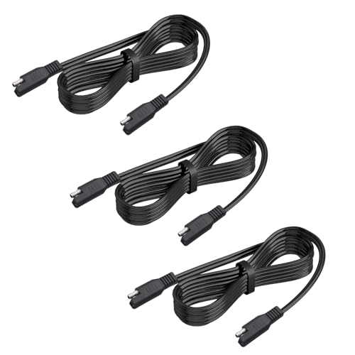 12Ft SAE Cable Replacement for Battery Tender Extension Cable - Compatible with Battery Tender Chargers Quick Connect Plugs for Motorcycles, Cars, ATVs, and More (081-0148-12)（3PCS - size: 3