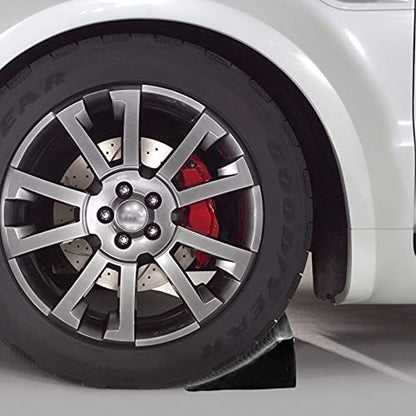 Fasmov 2 Pack Solid Rubber Heavy Duty Wheel Chock, Premium Chock for Car, Travel Trailers, RV, Truck, and ATV - size: 2 Pack