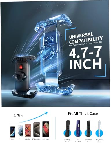 Bike Phone Holder Mount, [Super Easy Install]Motorcycle Phone Mount Clip, [1S Quick Lock]Bicycle Scooter Ebike Handlebar Holder Clamp fit Large Phone Case, Phone Mount for 4.7''-7'' Cell Phones - color: Easy install