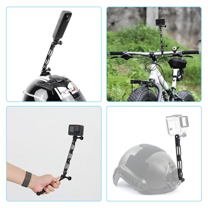 Reflex Camera 23 in 1 Motorcycle Action Camera Accessories Kit Compatible with GoPro Hero 13 and Hero 9-12, DJI Osmo Action 2, 3, 4, Pro 5, Insta360 Ace Pro/Ace Pro 2 Akaso and Other Sports Cameras - size: 23-in-1-Kit