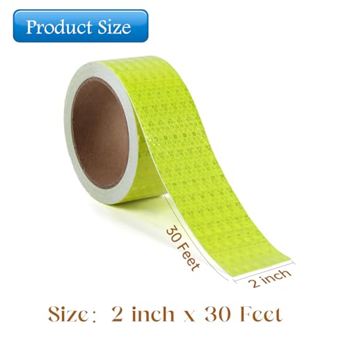 Safety Warning Tape, Fluorescent Yellow Adhesive Tape, 3" x 300 Feet,1 Roll - size: Fluorescent Yellow-2 Inch