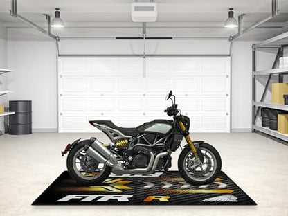 MPM Motorcycle Mat for FTR Carbon 1200 Washable Non-Slip Oil & Water Resistant Parking Pitmat for Garage, Showroom, Workshop Use | Size 2: 102 x 47/260 x 120 cm - size: 3'11" x 8'6" (Oblong)
