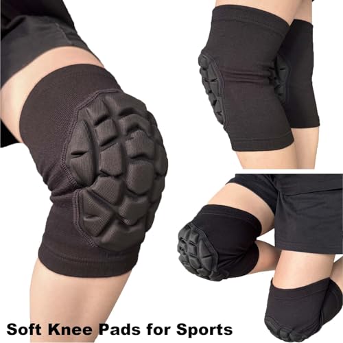Knee Pads for Men & Women, Wrestling Kneepads for Volleyball, Basketball, Football - Elastic Compression Knee Sleeves for Soft Knee Support & Protection for Dancing, Biking, Fitness, Muay Thai, Black M - size: Medium