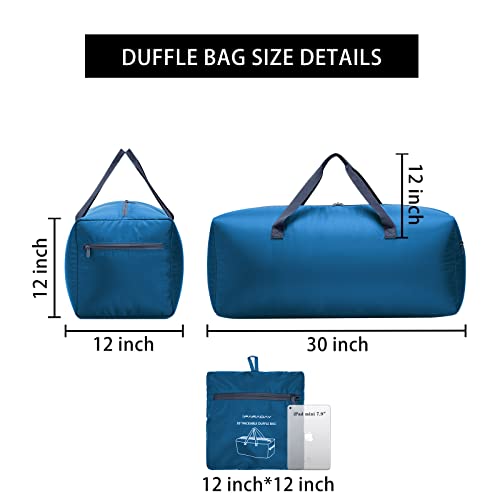 iFARADAY Foldable Duffel Bag 30" / 75L Lightweight with Water Rresistant for Travel-Blue - color: Blue-75L