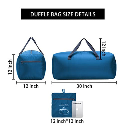iFARADAY Foldable Duffel Bag 30" / 75L Lightweight with Water Rresistant for Travel-Blue - color: Blue-75L