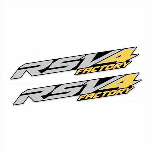 Motorcycle Rear Fairing Reflective Sticker Decals- Waterproof Decal Compatible with Aprilia RSV4 2021-2024 (Gray-Yellow) - color: Gray-yellow