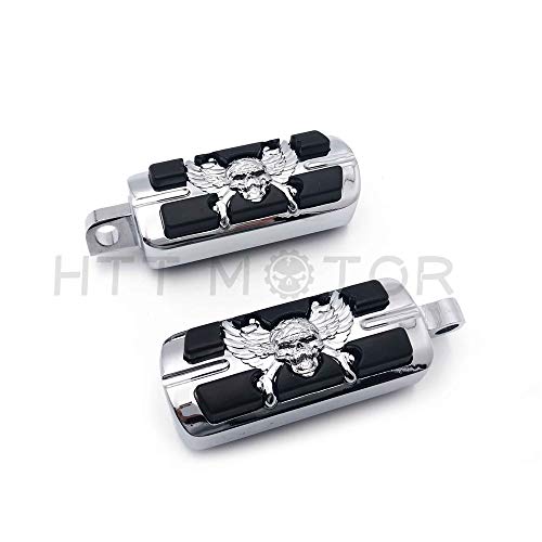 MT216-060- Motorcycle Chrome Zombie Pirate Foot Pegs Compatible with most models w/Harley male mount-style footpeg supports Dyna Touring