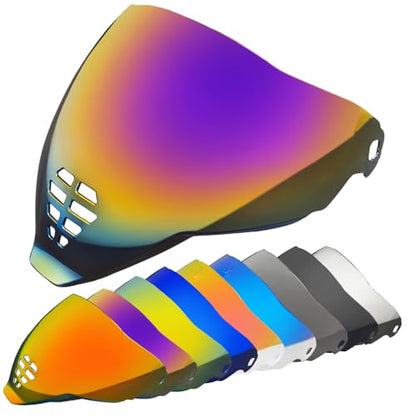 YMTSGEA Airflite Helmet Visor Replacement for IC-06.Motorcycle Helmet Shield Windshield Sunshield PC Lens UV Protection Compatible with Airflite IC-06 (Rainbow) - color: Rainbow