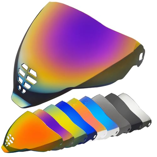 YMTSGEA Airflite Helmet Visor Replacement for IC-06.Motorcycle Helmet Shield Windshield Sunshield PC Lens UV Protection Compatible with Airflite IC-06 (Rainbow) - color: Rainbow