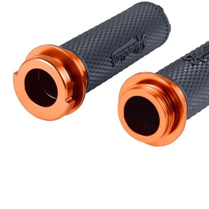 Advanblack AXION Performance Grips, Electronic Throttle Control Grips Compatible with Harley Touring Road Glide Street Glide, Softail - color: Orange