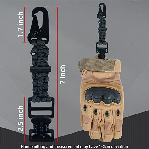 MELOTOUGH Tactical Glove Clip Holder Work Glove Holder Clip for Tactical Backpack, Tool Belt - color: Alligator Clip With Fire Starter Black