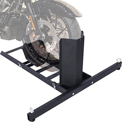 Adjustable Motorcycle Wheel Chock, Heavy Duty Motorcycle Stand 1800 Lbs Weight Capacity (Black) - color: Black