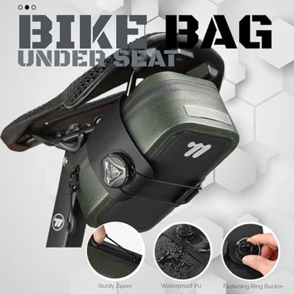 Waterproof Bike Seat Bag: Small Bike Tail Bag Bicycle Under Seat Bag, 0.5L Lightweight Bicycle Cuboid Storage Bag Cycling Accessories Pouch for Road Mountain Cycling - color: Black