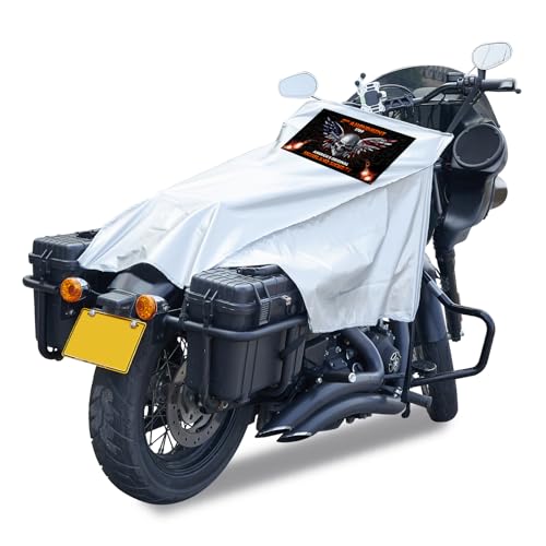 Motorcycle Seat Cover Sun Protection Cover Lightweight Half Covers Outdoor Sun Covers Dust UV Protection for Most Motorcycles Full Dress Touring Cruiser - Silver Style D, M - color: Silver-Style D, size: M
