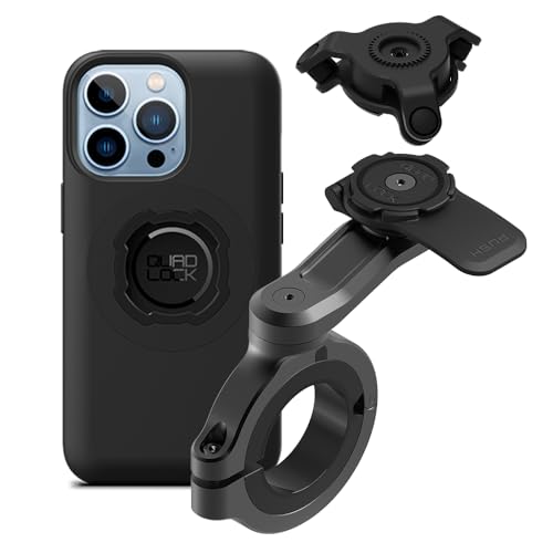 Quad Lock Motorcycle Handlebar Phone Mount PRO - Large with Vibration Dampener and MAG Phone Case for iPhone 13 Pro - size: iPhone 13 Pro