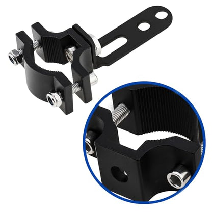 Windance 2pcs Light Bar Mounting Bracket 18.5-27mm/0.72-1.06 inch Aluminum Auxiliary Spotlight Tube Clamp Holder for Motorcycle Scooter Pit Bike ATV UTV Front Fork Bumper Roll Bar Roof Rack (Black) - color: Black