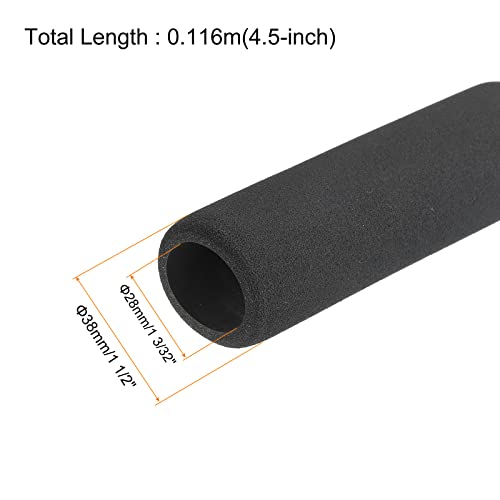 MECCANIXITY Foam Grip Tubing Handle Grips 28mm ID 38mm OD 4.5" Black for Pipe Insulation, Utensils, Fitness, Tools Handle Support - size: 28mm x 38mm