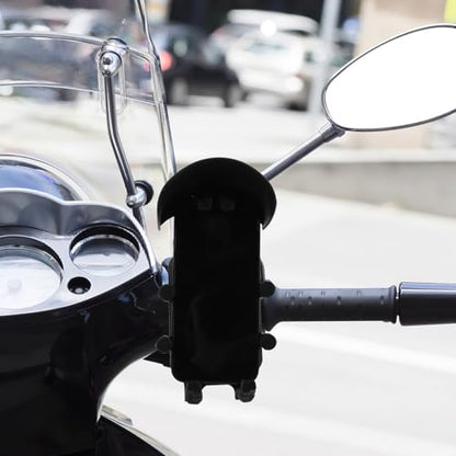 Healeved Motorcycle Phone Holder with Anti-Vibration Shock Absorber, Detachable Bike Handlebar Mount for Navigation and Camera Use, Secure Cellphone Bracket for Motorbike Riders