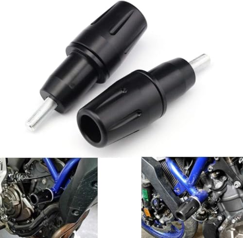 MZS Motorcycle Frame Sliders Compatible with MT07 MT-07 FZ07 FZ-07 XSR 700 XSR700 2014-2025, Falling Crash Protector Guards No Cut Kits Black - size: MT-07/FZ-07/XSR700