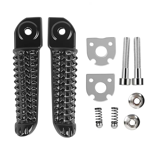 Yamaha Motorcycles Footrests Rear Foot Pegs For Yamaha YZF R1 2002-2014 and Yamaha YZF R6 2003-2017; Black - color: Black-Rear