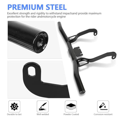 Motorcycle Front Engine Guard Crash Bar Bumper Protector with Flat Washer Flat Out Bar Compatible with Harley Davidson Street Glide Road Glide Road King Electra Glide Trike Glide 2009-2013 Black