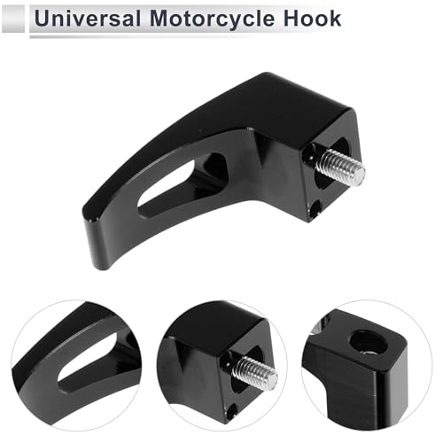 Universal Motorcycle Hanging Hook Rectangular Slot Motorcycle Helmet Luggage Bag Holder Hanger for Scooters Bicycles Black 61mm Length