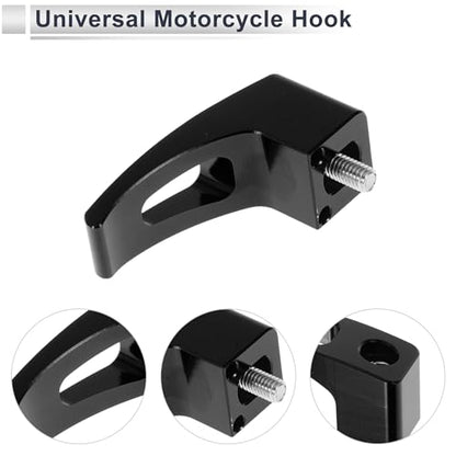 Universal Motorcycle Hanging Hook Rectangular Slot Motorcycle Helmet Luggage Bag Holder Hanger for Scooters Bicycles Black 61mm Length