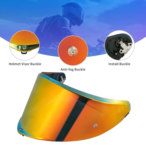 K6 Helmet Shield Visor Replacement Face Shield Compatible with K6 K6S Motorcycle Helmet Accessories (Chrome Red) - color: Chrome Red