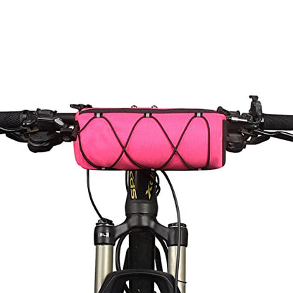 KOSIBATE Bike Handlebar Bag - Bicycle Front Bag with Shoulder Strap, Mountain & Road Bike Accessory, Pink - color: Pink