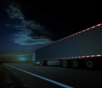 Reflective Tape 2" × 12" × 30 Pack Red/White Conspicuity Safety Caution Warning DOT-C2 Self-Adhesive Tape Trailer Reflector - for Cars, Trucks, Trailers, Boats, Signs