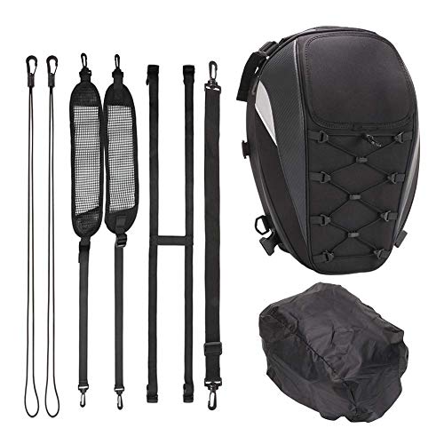 Motorcycle Tail Bag Waterproof Rear Seat Backpack - Dual Use Helmet Bag
