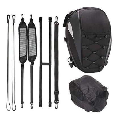 Motorcycle Tail Bag Waterproof Rear Seat Backpack - Dual Use Helmet Bag