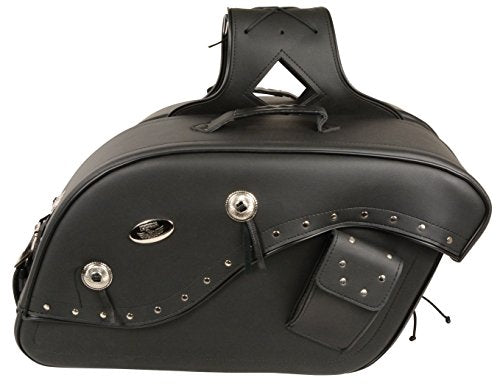Medium Studded Cruiser Style Throw Over Saddlebag w/Gun Holster Fits Most All Harley Davidson Bikes - "See Picture For How To Size Details"