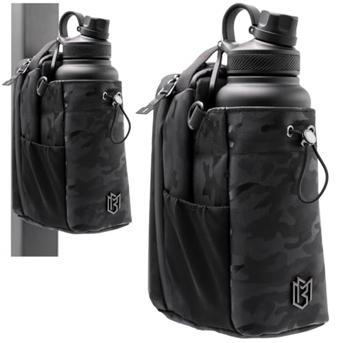 Magnetic Bottle Bag Sling Bag for Men and Women | Gym Bag for Gym, Travel, Work, and Sports | Keep Your Items off the Dirty Gym Floor With Magnetic Attachment (Black Camo) - color: Black Camo - 46 oz